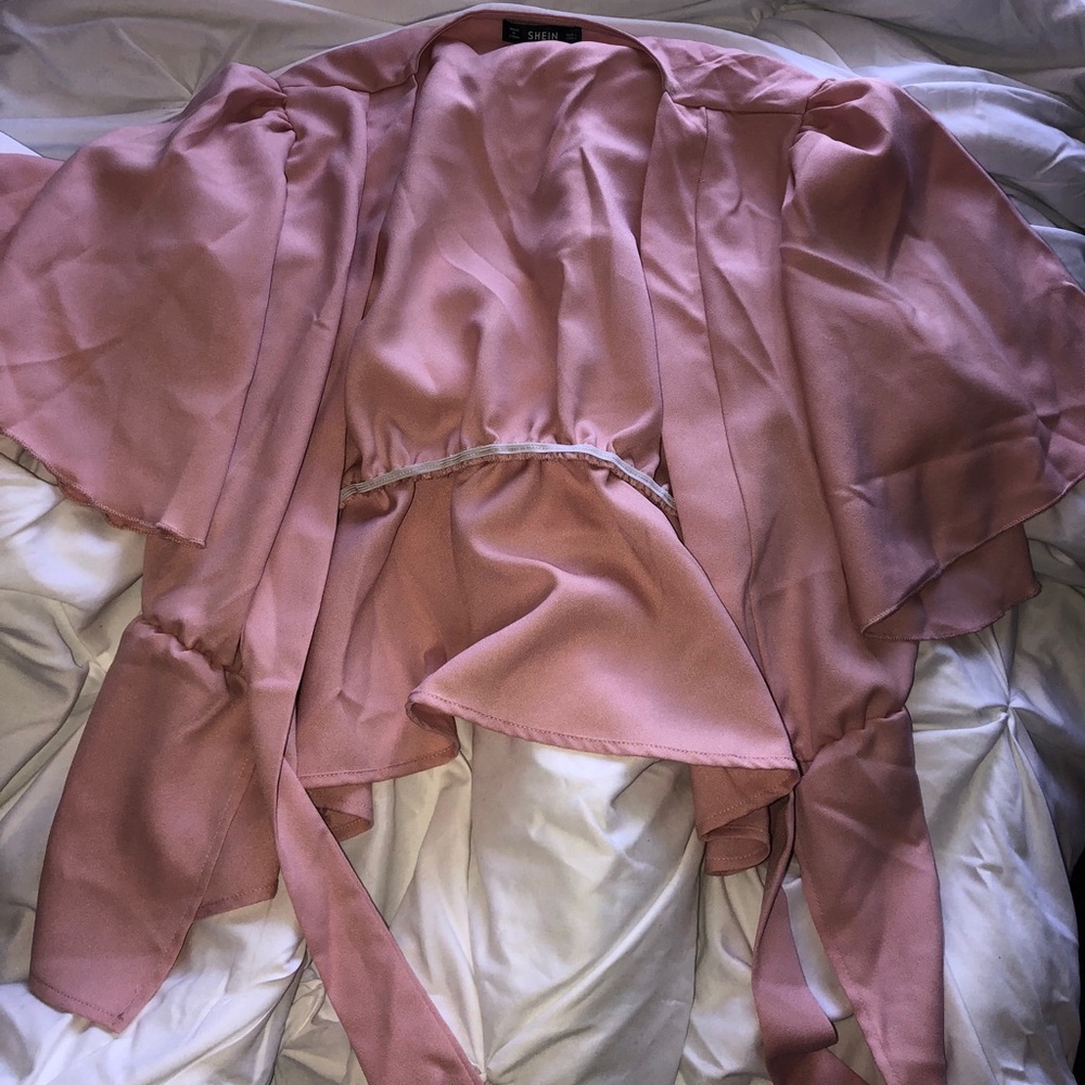 Shein L Wrap Around Tie Front Blouse